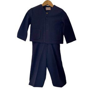 Vintage Danny Dare Toddler Navy Blue 2pc Overalls & Jacket Size 3